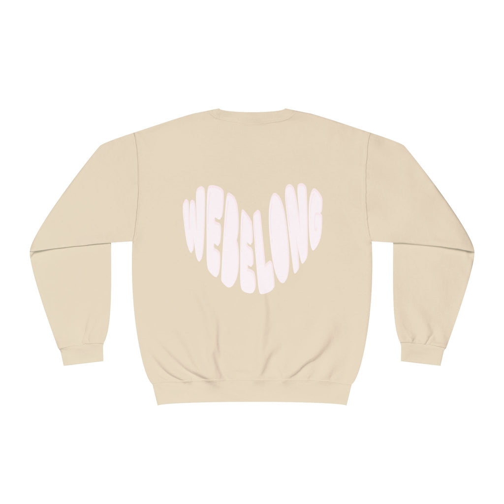 webelong heart crewneck