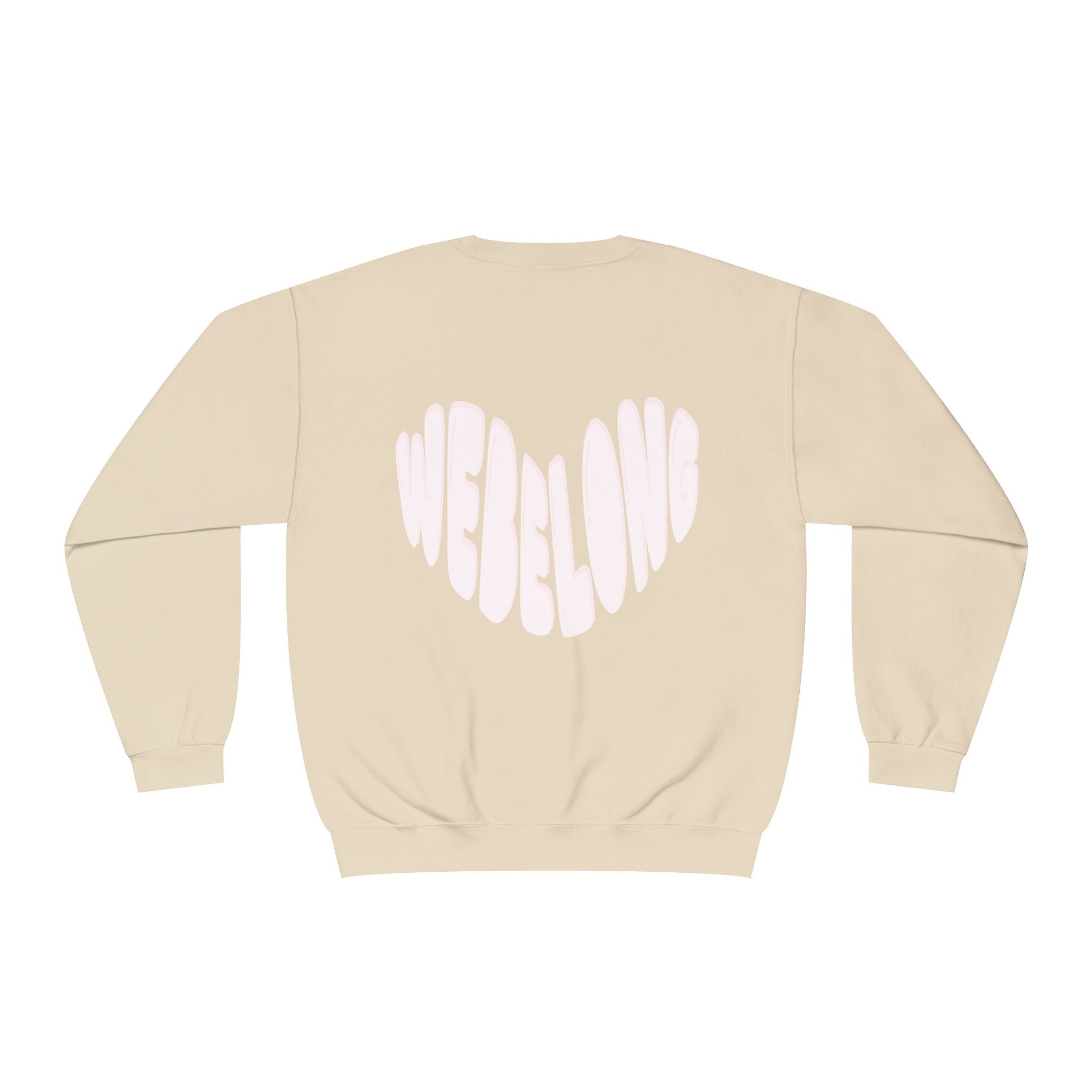 webelong heart crewneck