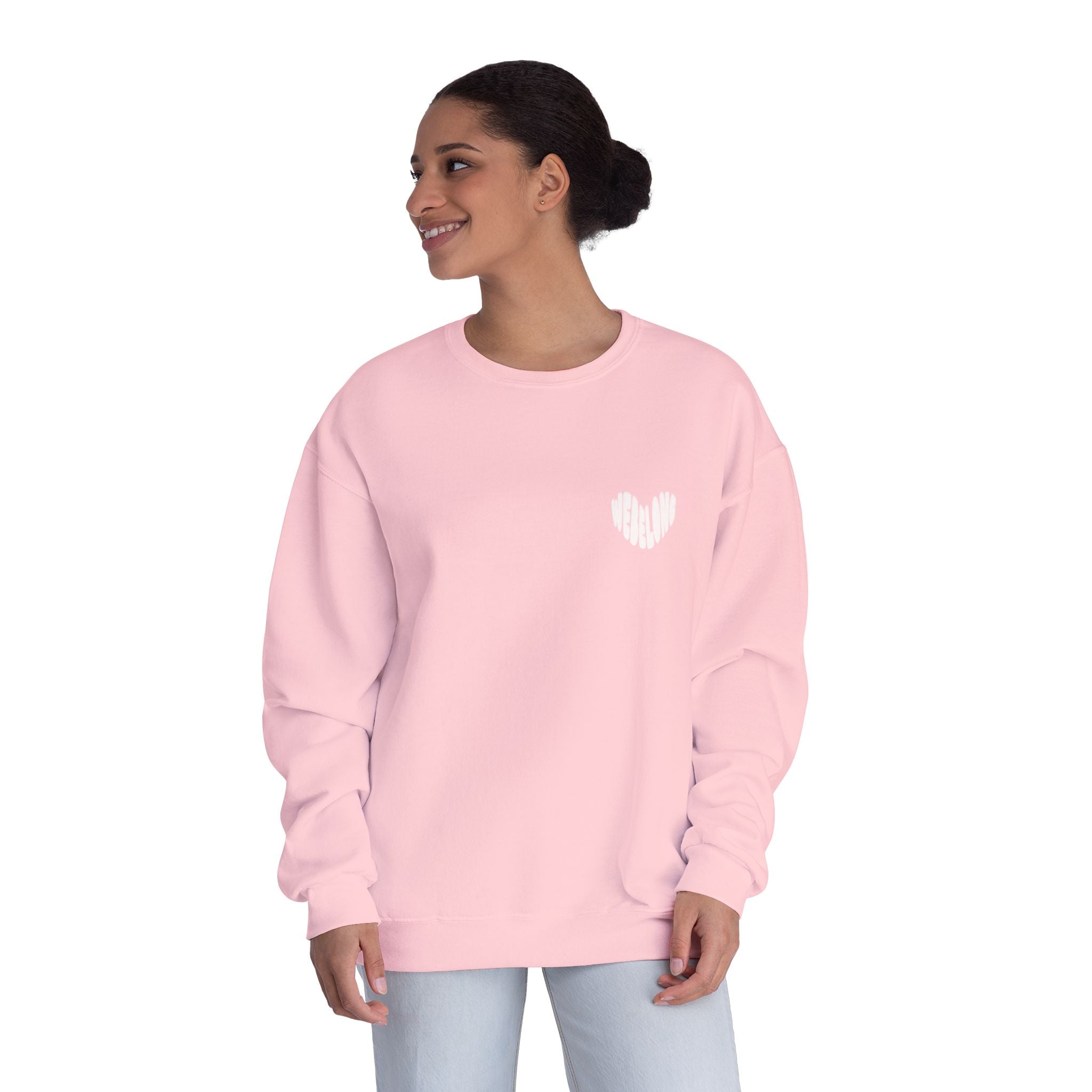 webelong heart crewneck