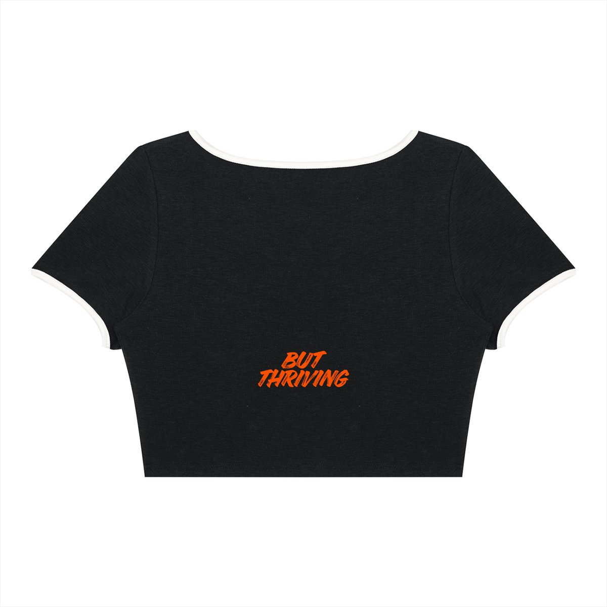 unhinged but thriving crop tee