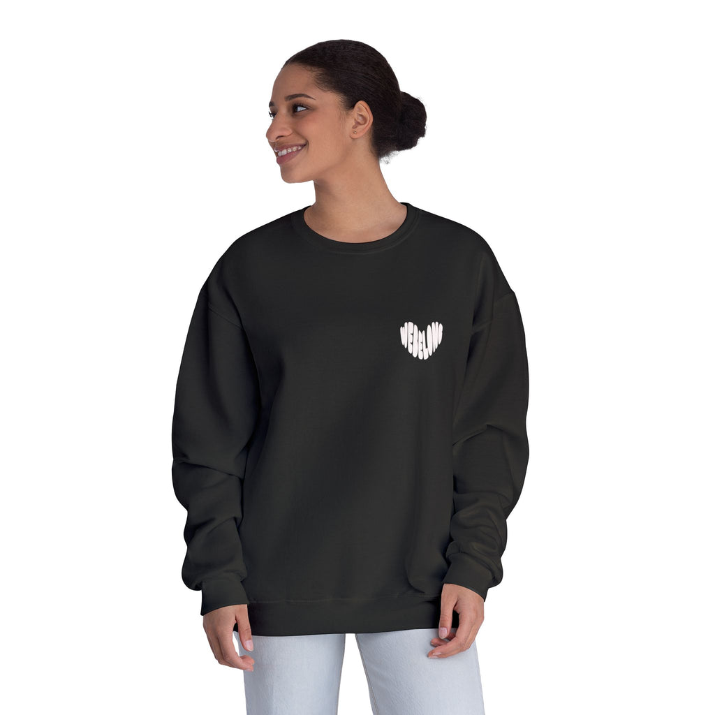 webelong heart crewneck