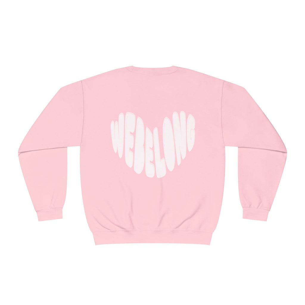 webelong heart crewneck
