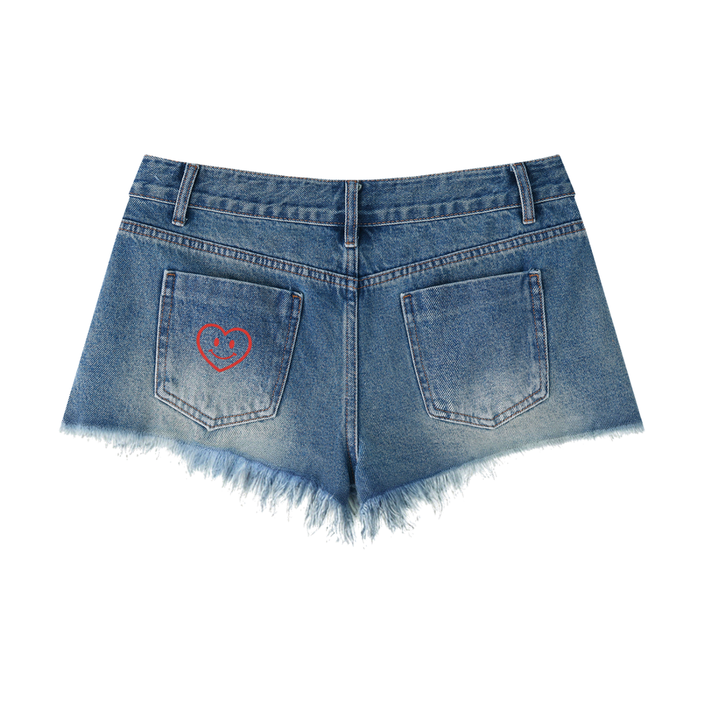 Women's Vintage Wash Raw Hem Denim Shorts
