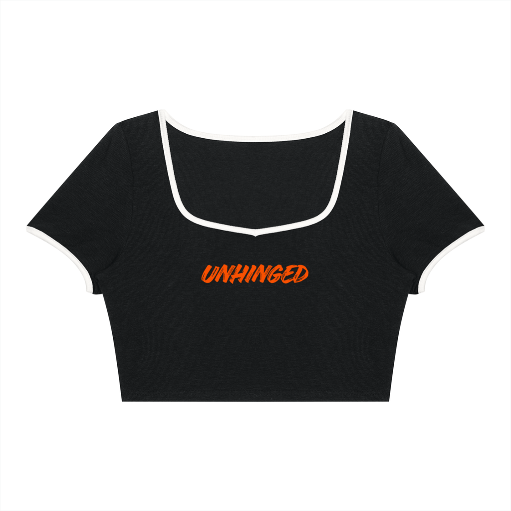unhinged but thriving crop tee