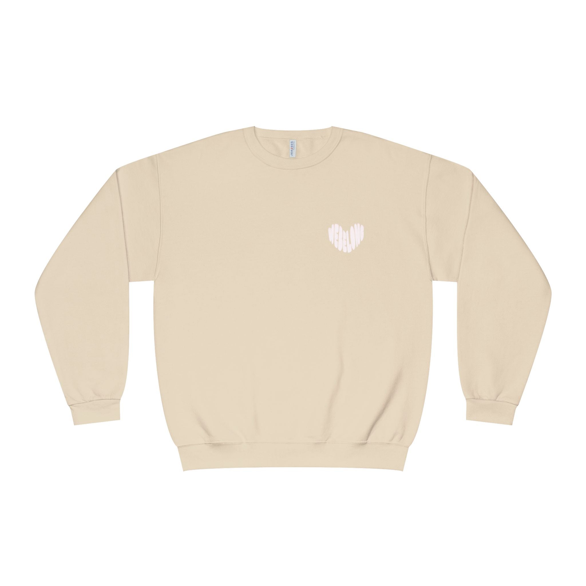 webelong heart crewneck