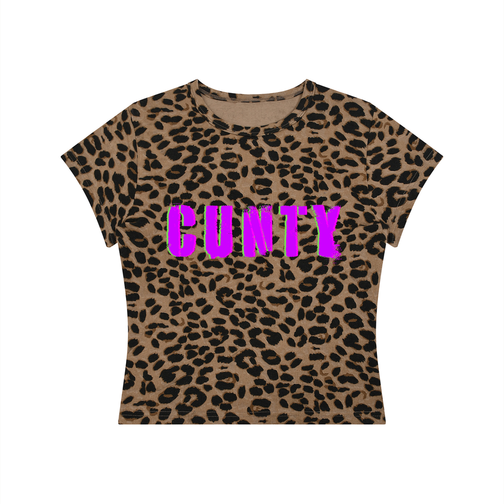 c*nty crop leopard shirt