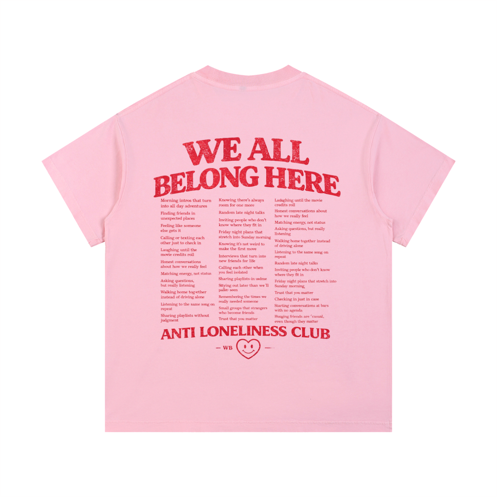we all belong cotton t-shirt